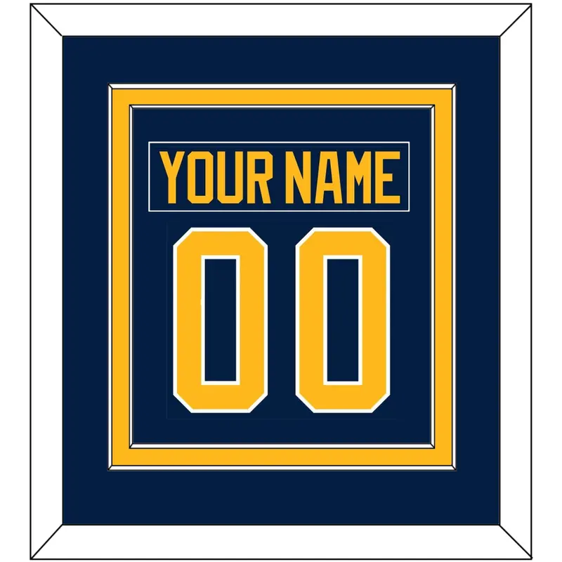 Buffalo Nameplate & Number (Back) Combined - Home Blue (2010-2020) - Double Mat 2