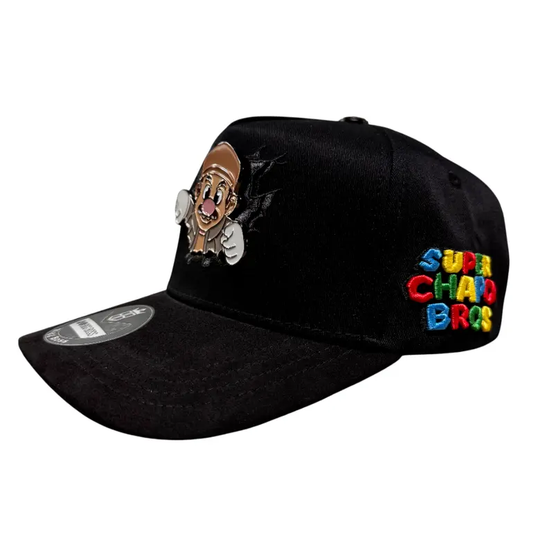 CONTTI HATS BLACK EL CHAPO MENS SNAPBACK HAT SUPERCHAPO BLK