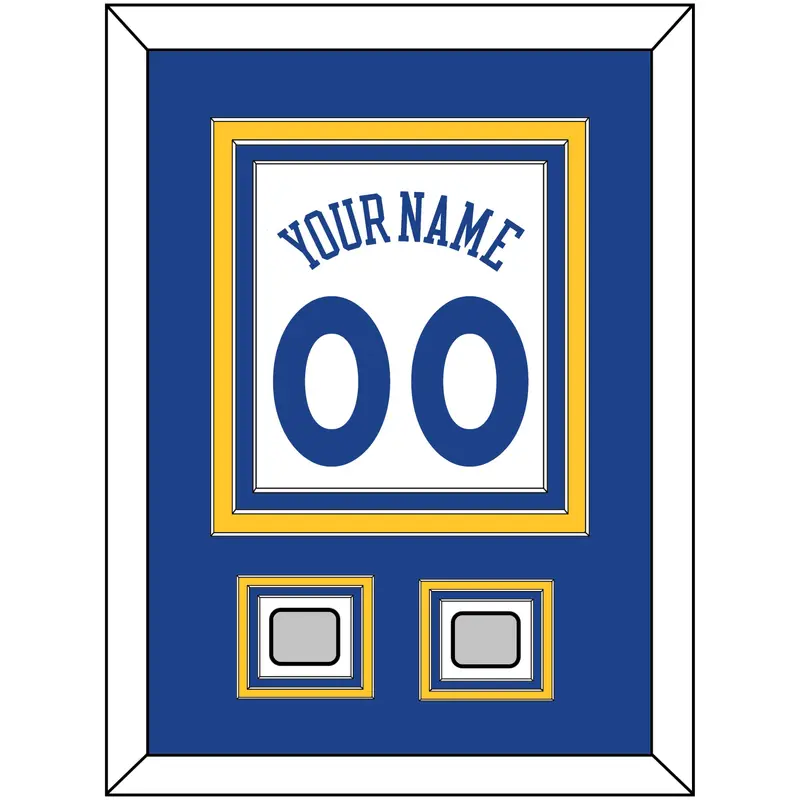 Golden State Name & Number With 2 Champions Patches - Home White (2010-2019) - Triple Mat 2