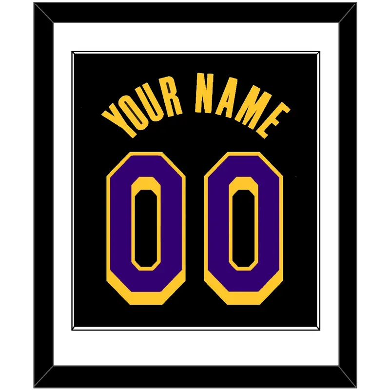 Los Angeles Name & Number - Black Earned (2020-2021) - Single Mat 1
