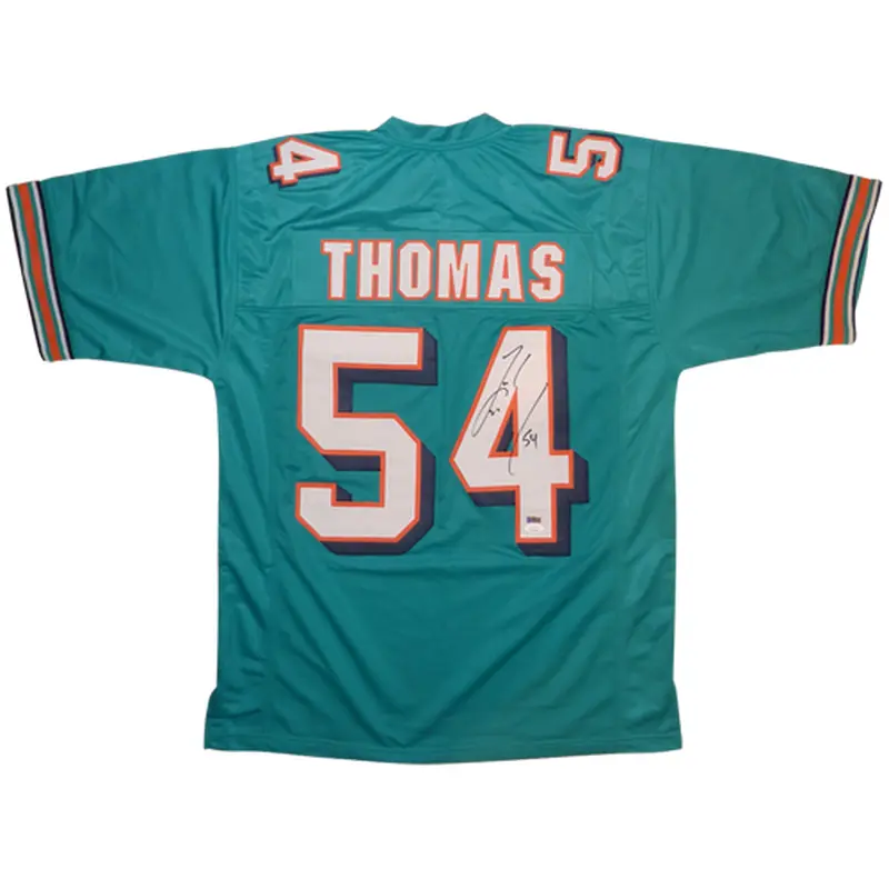 Zach Thomas Autographed Miami (Teal #54) Custom Jersey - JSA