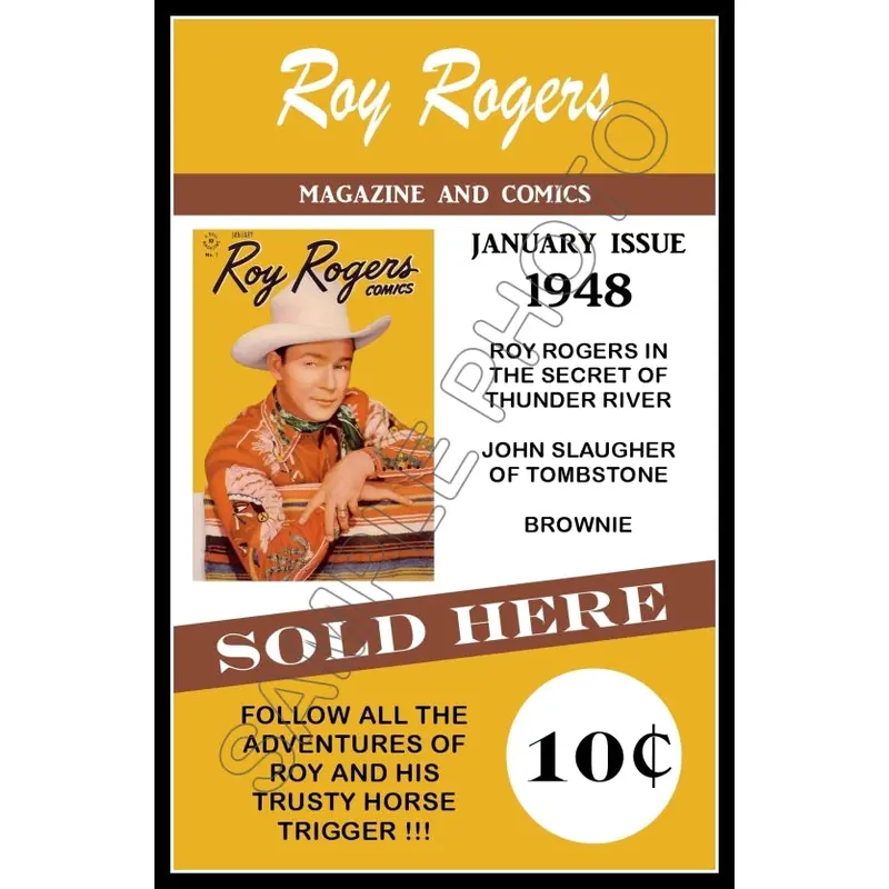1948 Roy Rogers Comics Poster 11X17 - Magazine Newstand - 3263