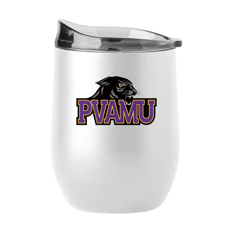 Prairie View A&M 16oz Swagger White Powder Coat Curved Beverage