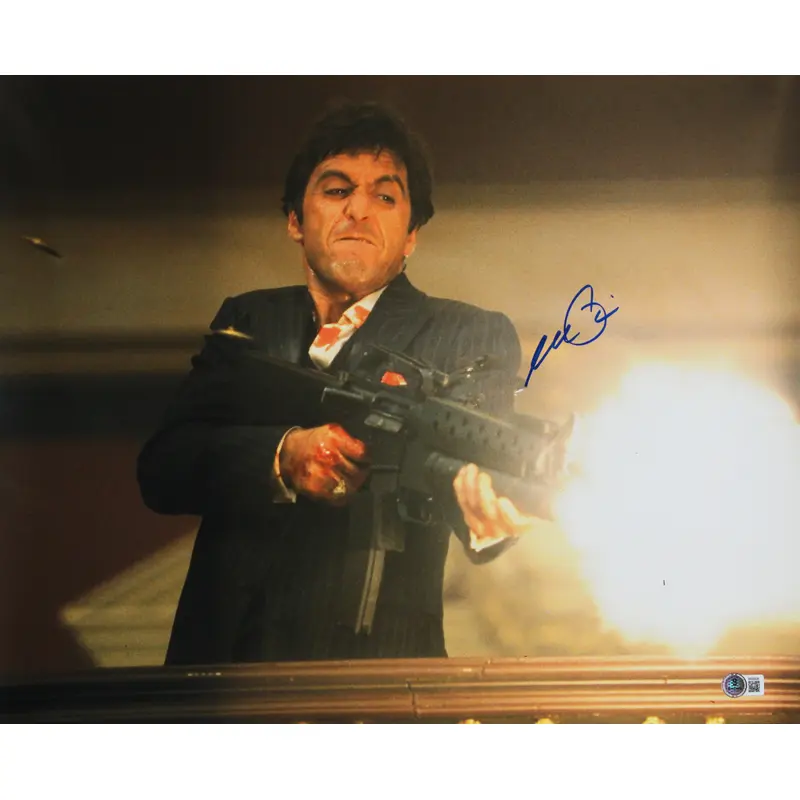 Al Pacino Scarface Authentic Signed 16x20 Horizontal Shooting Photo BAS 3