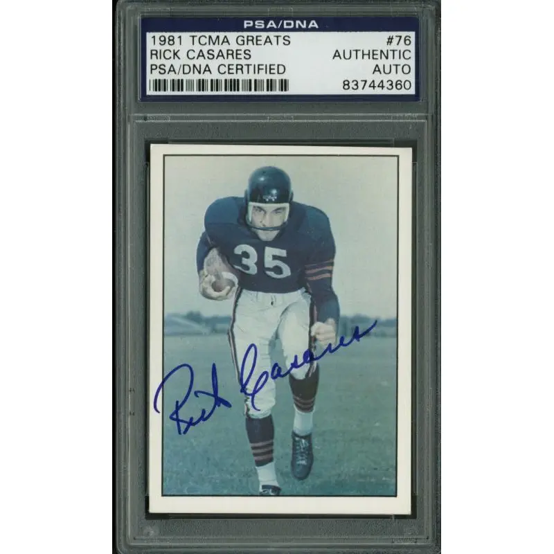 Bears Rick Casares Authentic Signed Card 1981 Tcma Greats #76 PSA/DNA Slabbed