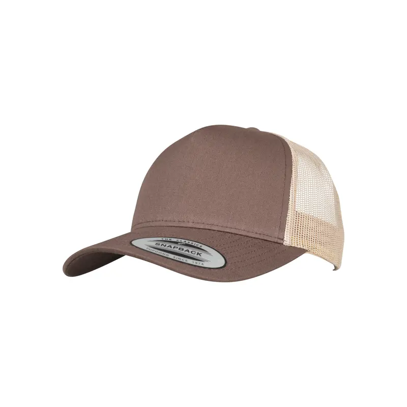 5-Panel Retro Trucker 2-Tone Cap - Brown/Khaki