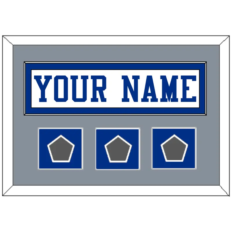 Dallas Nameplate & 3 Super Bowl Jersey Patches - White Jersey - Single Mat 3