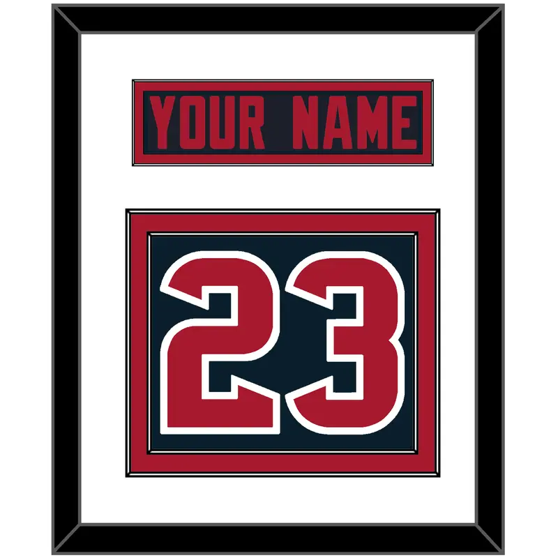 Houston Nameplate & Number (Back) - Alternate Blue (2017-2023) - Double Mat 1