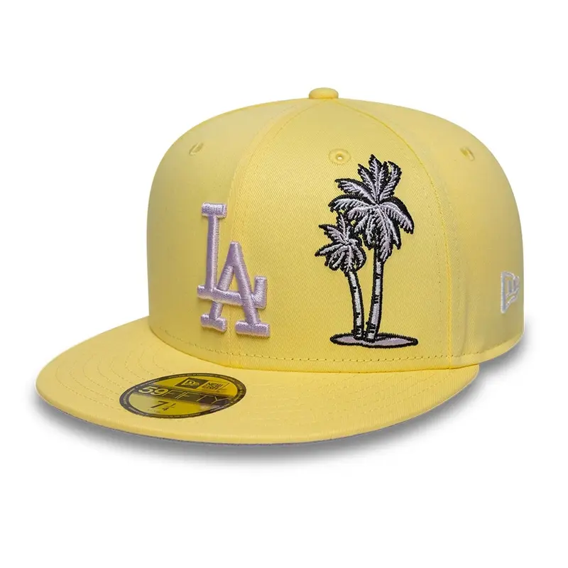 LA Dodgers MLB Palm Taco Pastel Yellow 59FIFTY Fitted Cap