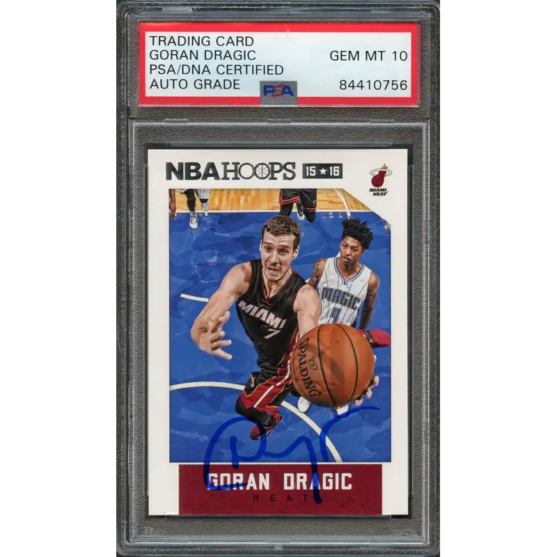 2016 NBA Hoops #81 Goran Dragic Signed Card AUTO 10 PSA/DNA Slabbed Heat