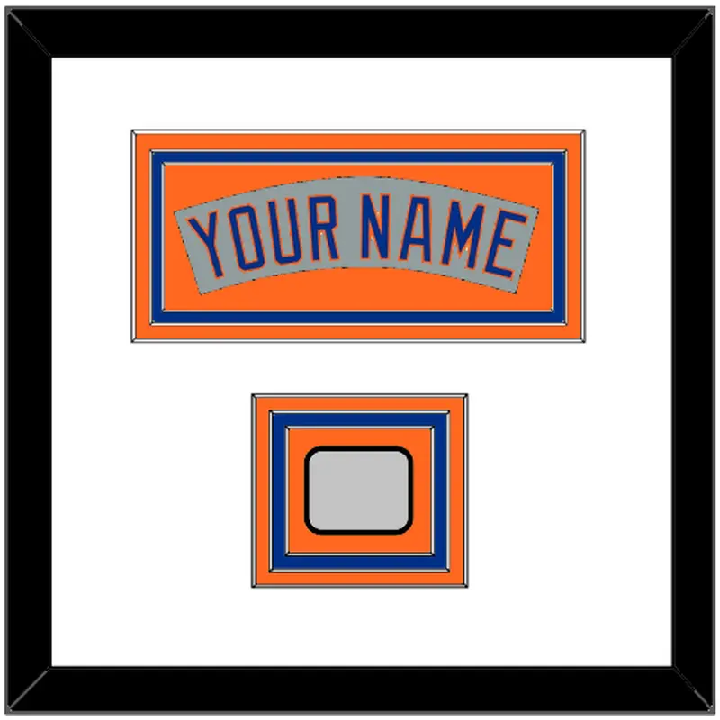New York Nameplate & World Series Jersey Patch - Road Gray (1982-1986)- Triple Mat 2