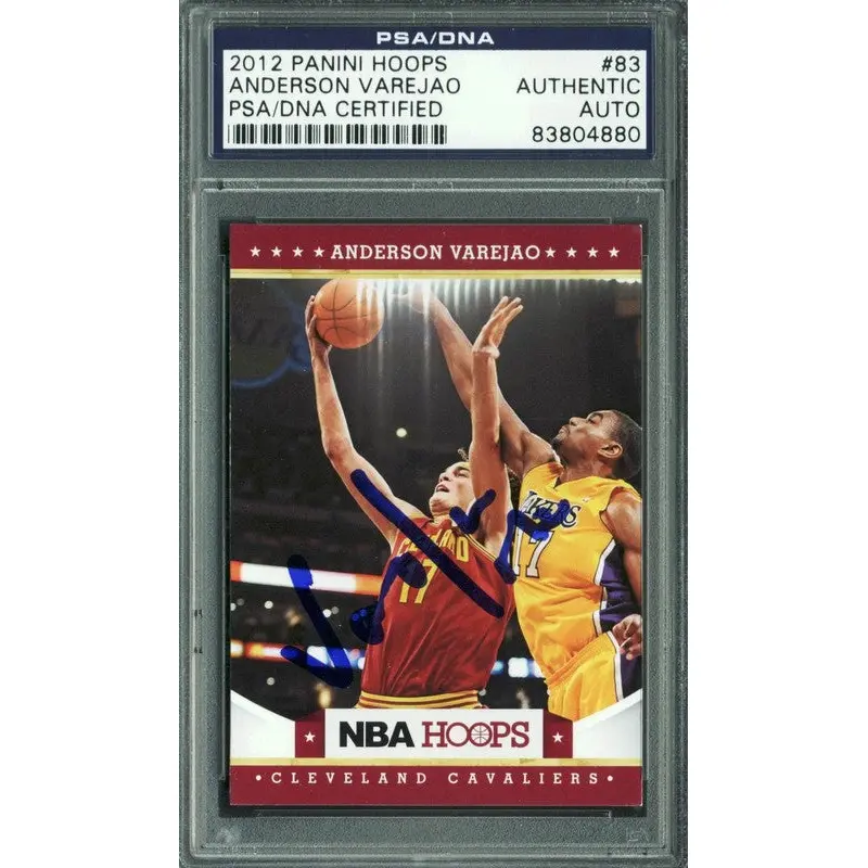 Cavaliers Anderson Varejao Signed Card 2012 Panini Hoops #83 PSA/DNA Slabbed