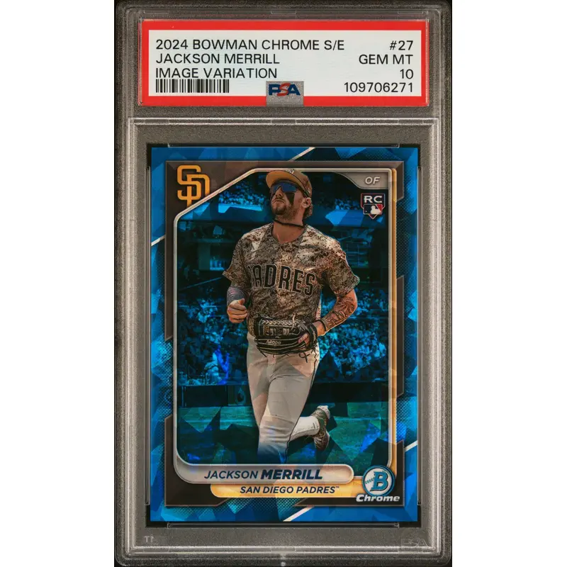 Jackson Merrill 2024 Bowman Chrome Sapphire Image Variation PSA 10 Gem Mint
