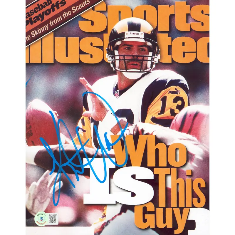 Rams Kurt Warner Authentic Signed 8x10 Photo Autographed BAS #BF19993