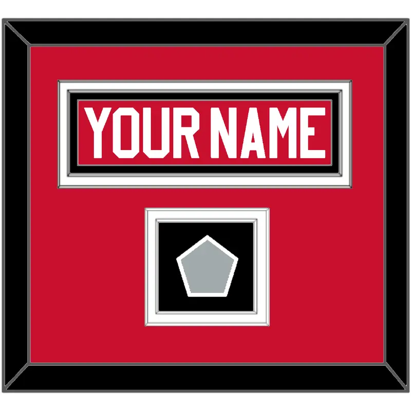 Chicago Nameplate & Stanley Cup Finals Patch - Home Red (2007-2017) - Double Mat 2