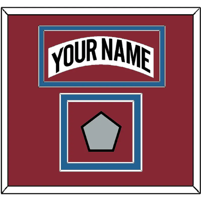 Colorado Nameplate & Stanley Cup Finals Patch - Home White (1995-1996) - Double Mat 3