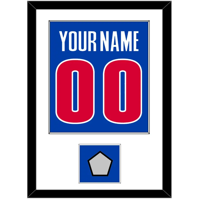 Detroit Name & Number With Champions Patch - Road Blue (2001-2017) - Single Mat 1