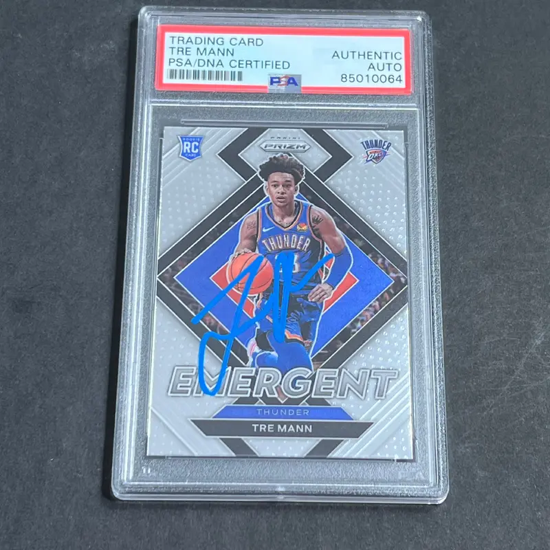 2021-22 Panini Prizm #21 Tre Mann Signed AUTO PSA Slabbed Thunder