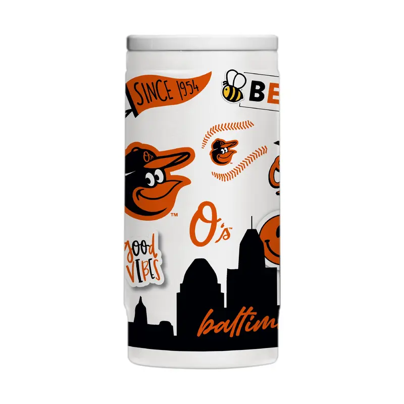Baltimore Orioles 12oz Native Powdercoat SlimCan Coolie
