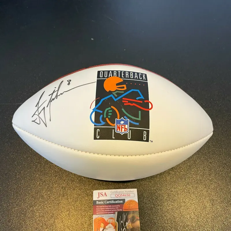 Troy Aikman Signed Wilson NFL Quarterback Club Football JSA COA