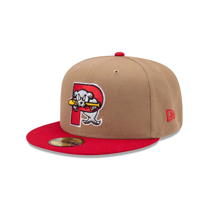 Khaki and Red Sea Dogs 59Fifty New Era Hat
