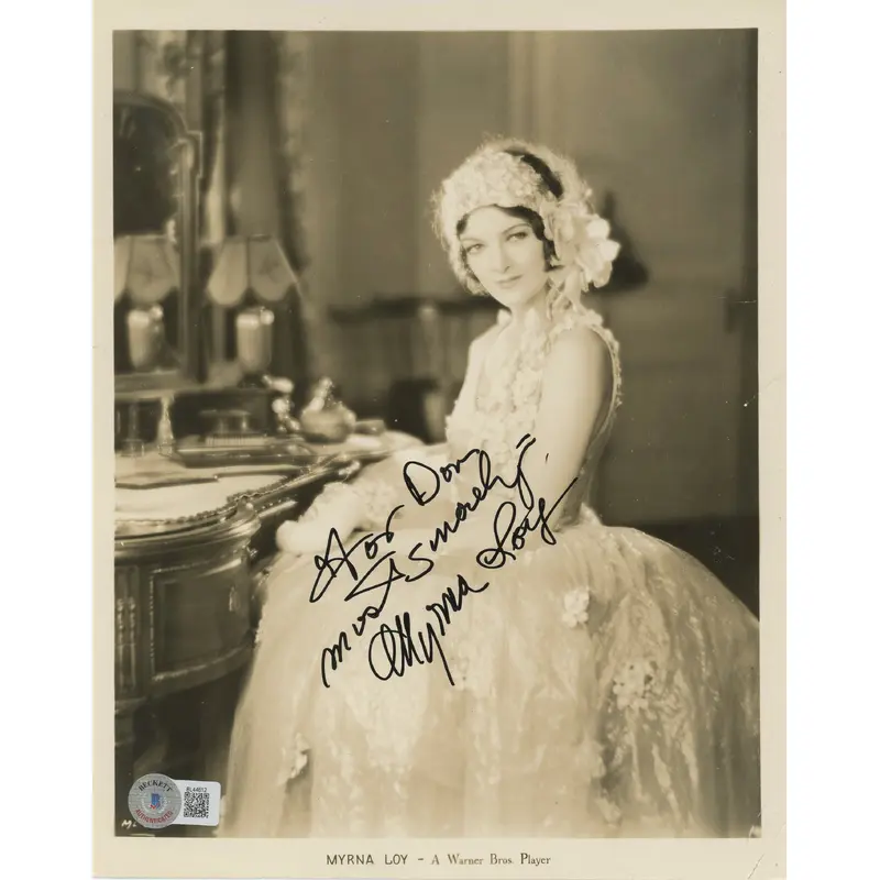 Myrna Loy The Thin Man "For Don Most Sincerely" Signed 8x10 Photo BAS #BL44612