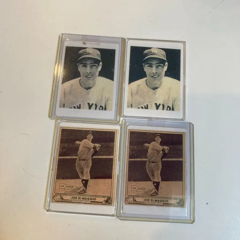(4) Joe Dimaggio Porcelain Playball Baseball Cards