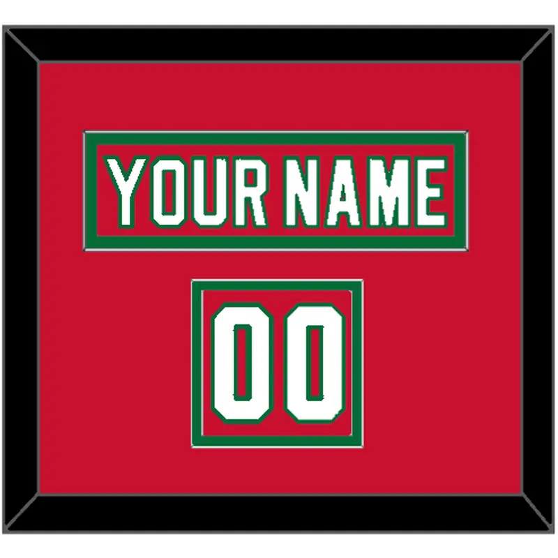 New Jersey Nameplate & Number (Shoulder) - Road Red (1982-1992) - Double Mat 2