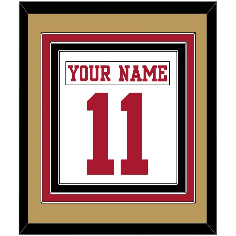 San Francisco Nameplate & Number (Back) Combined - Road White - Triple Mat 5