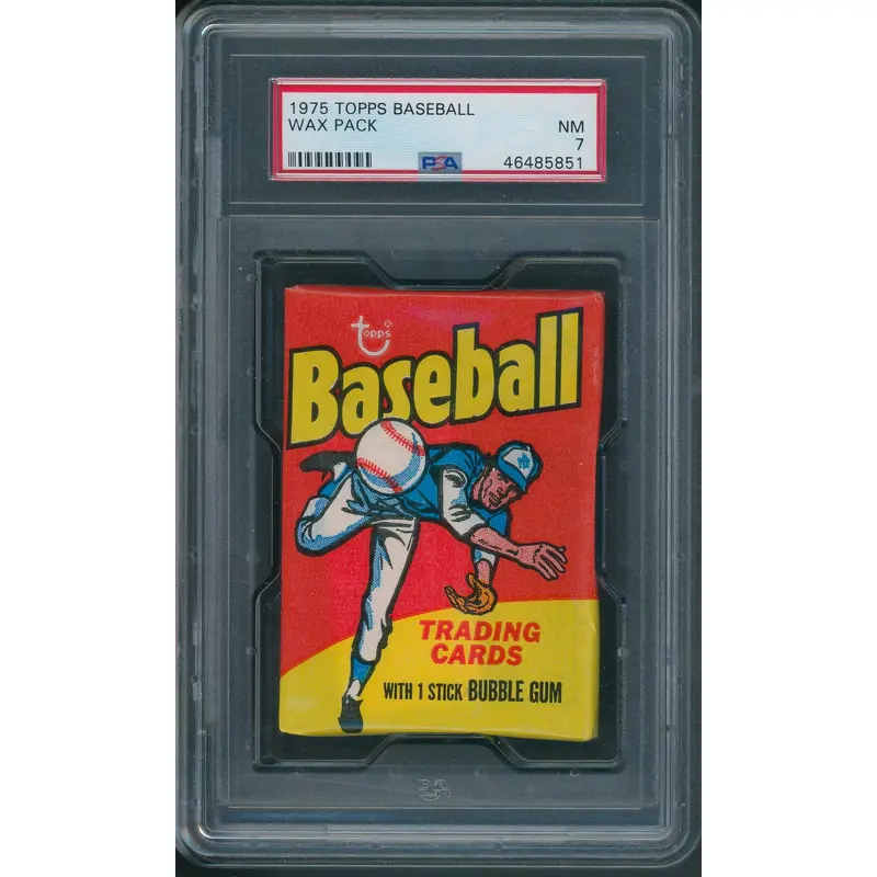 1975 Topps Baseball Unopened Wax Pack PSA NM 7
