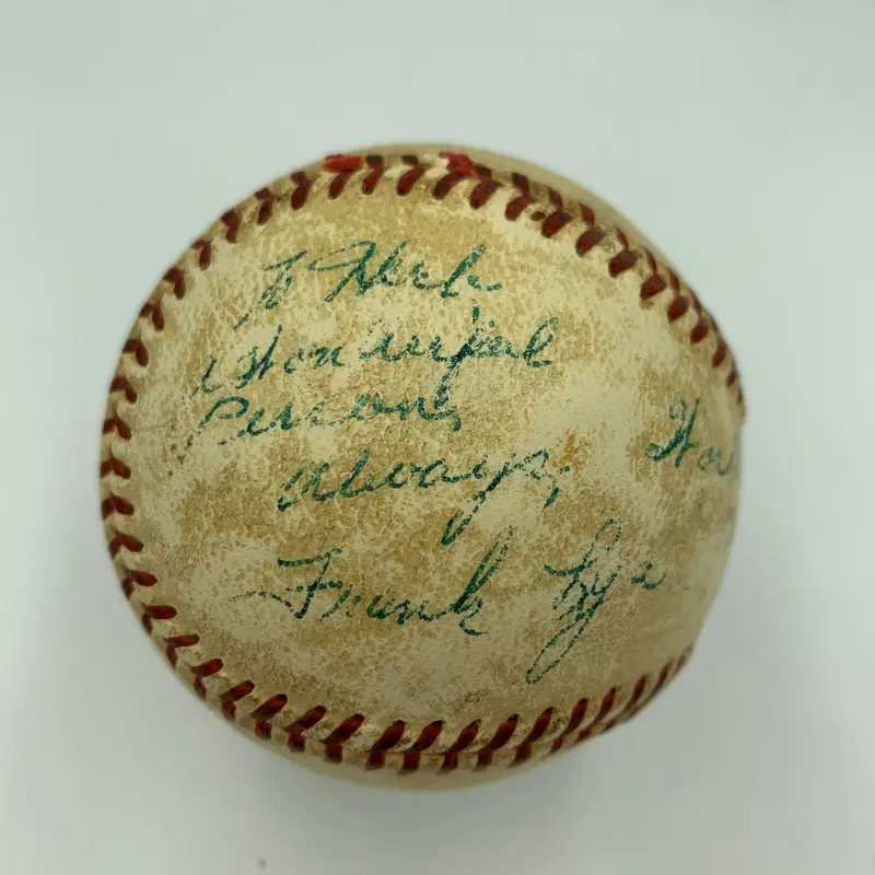 Frank Leja Signed 1955 World Series Game Used Baseball Yankees Dodgers JSA COA