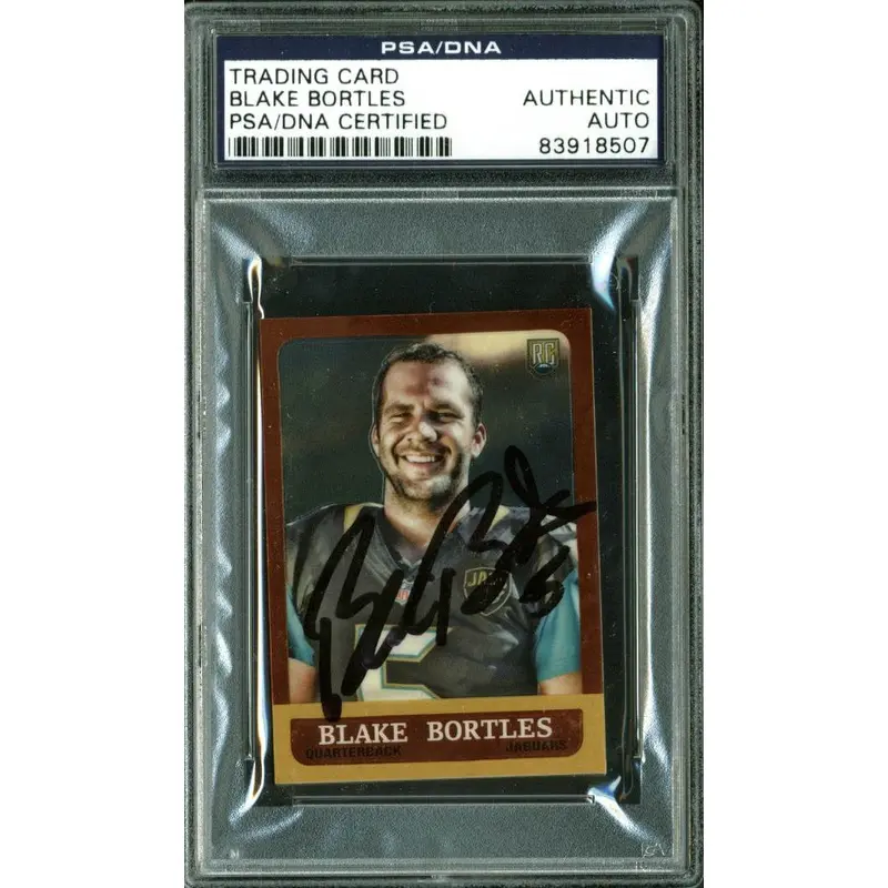 Jaguars Blake Bortles Authentic Signed Card 2014 Topps RC #30 PSA/DNA Slabbed