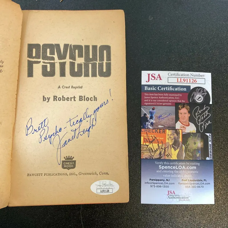 Janet Leigh Signed Autographed Vintage Psycho Book With JSA COA