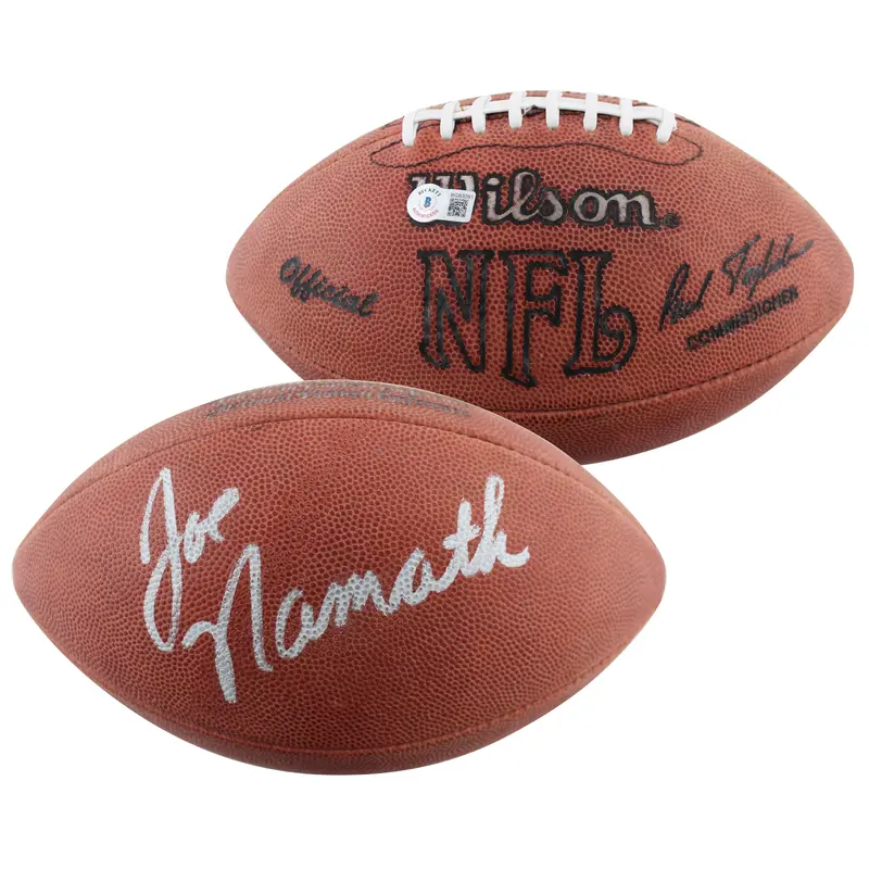 Jets Joe Namath Authentic Signed Official Wilson Nfl Football BAS #BG83091