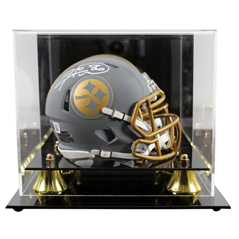 Steelers Hines Ward Signed Slate Speed Mini Helmet W/ Case BAS Witnessed