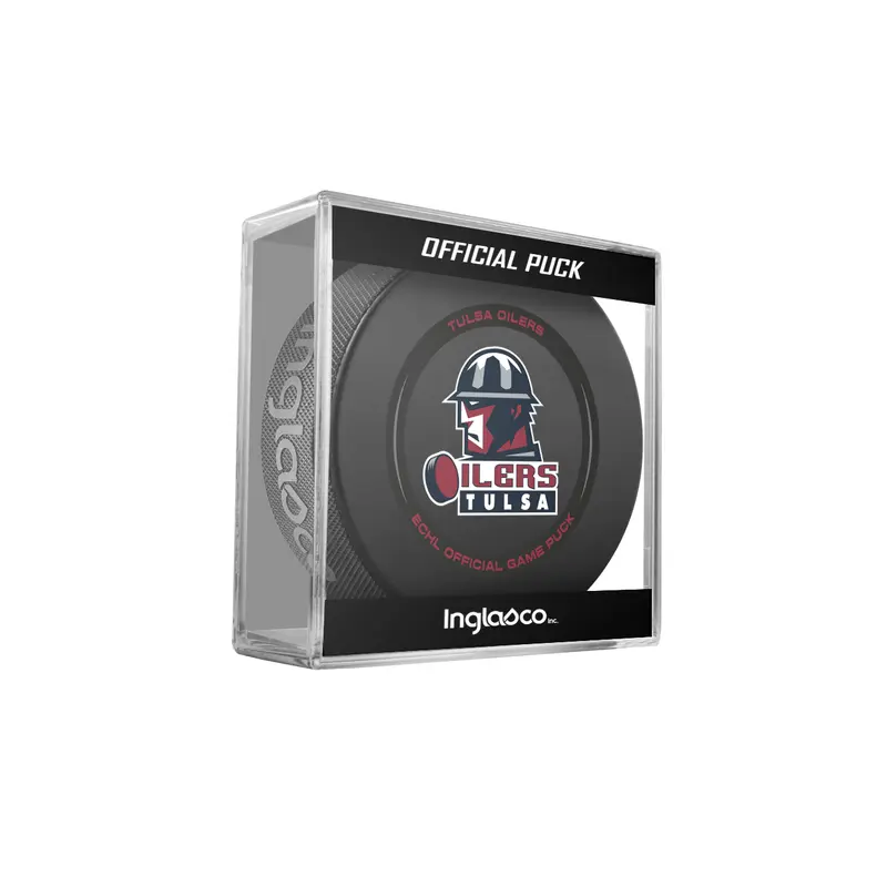 ECHL Tulsa Oilers 2024-25 Official Game Hockey Puck In Cube