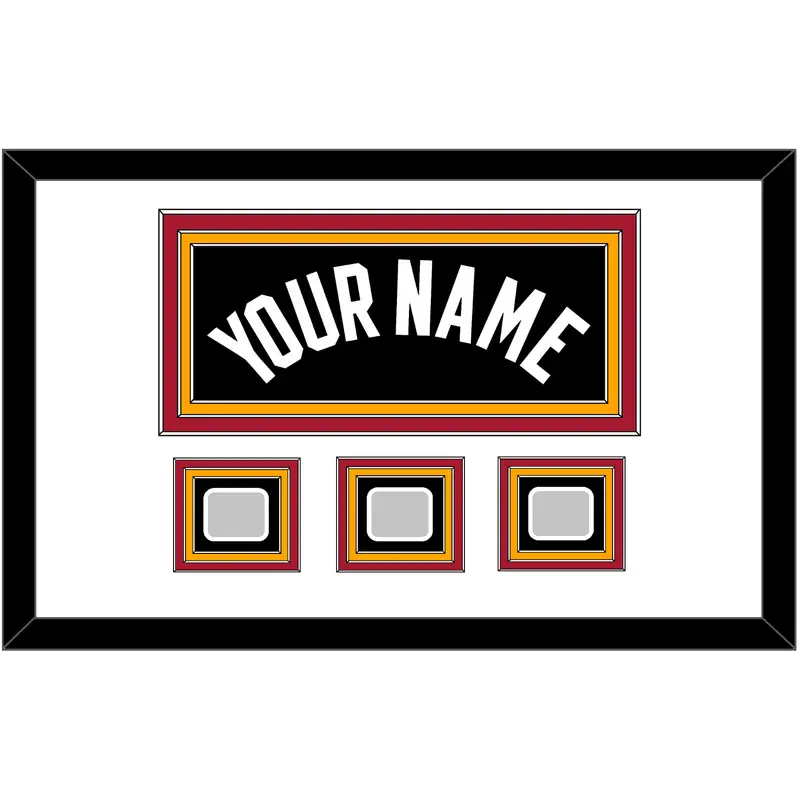Miami Name & 3 Finals Patches - Road Black (1999-2008) - Triple Mat 2