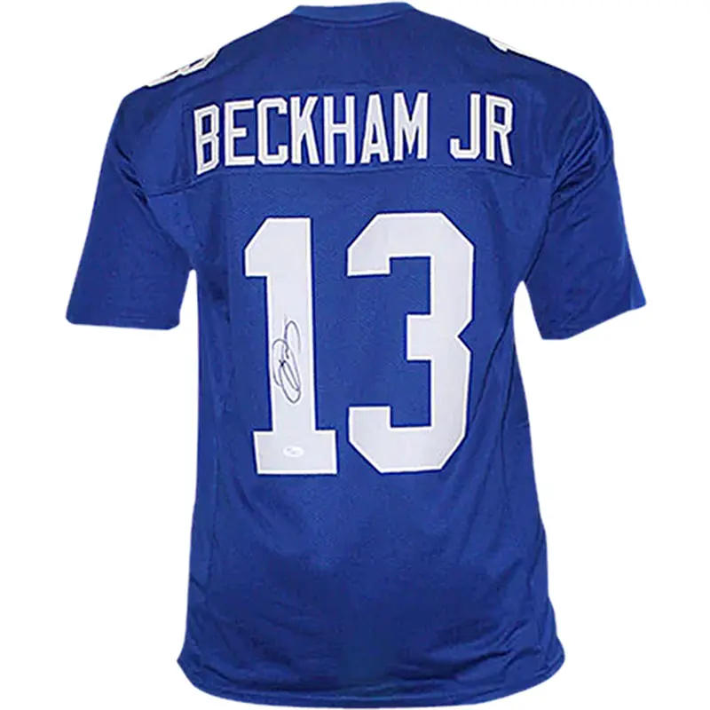 Odell Beckham Jr. Autographed New York Giants (Blue #13) Custom Jersey - JSA