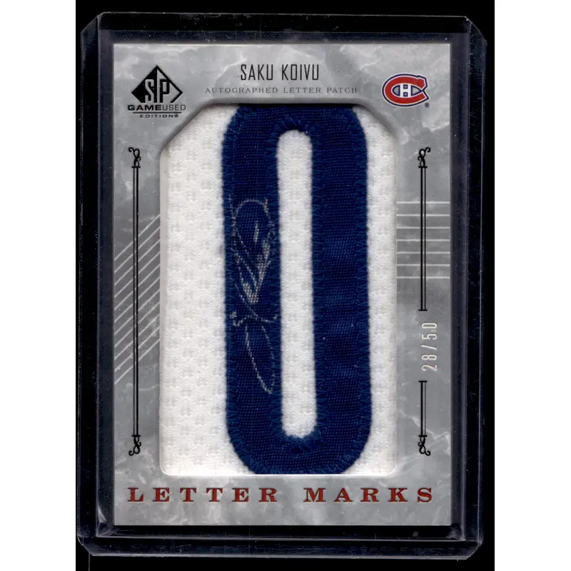 2006-07 Upper Deck SP Game Used Edition - Letter Marks "O"- Saku Koivu #LM-SK /50
