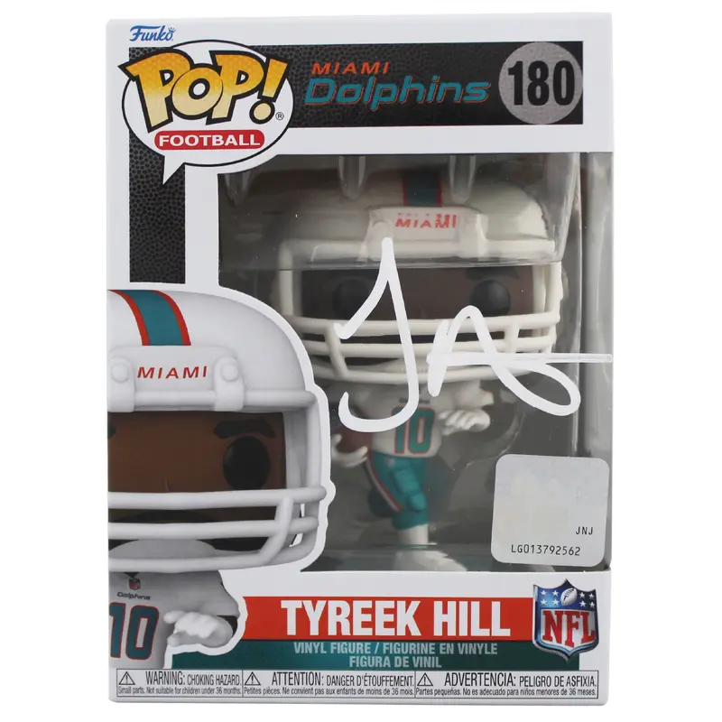 Dolphins Tyreek Hill Authentic Signed #180 Funko Pop Vinyl Figure BAS Witnessed