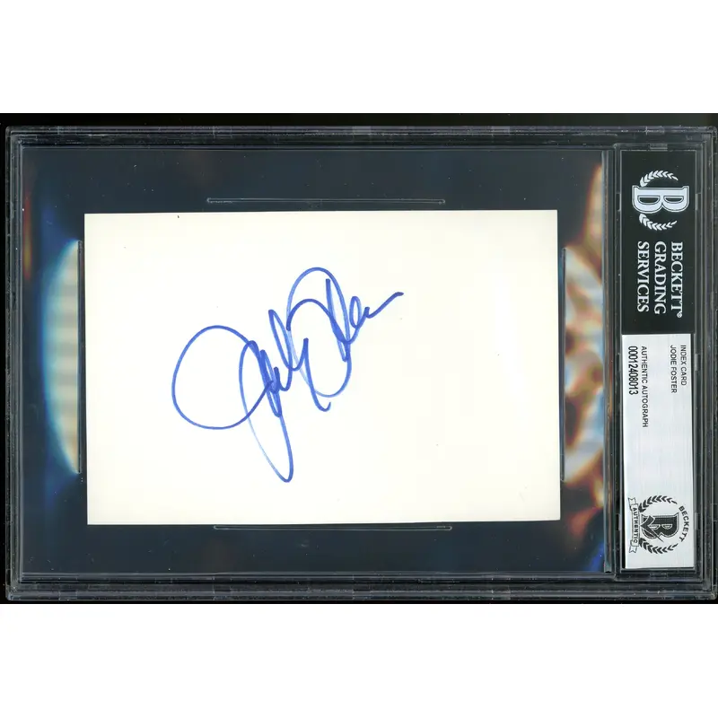 Jodie Foster The Silence of the Lambs Authentic Signed 4x6 Index Card BAS Slab