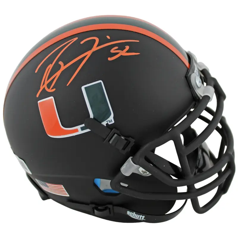 Miami Ray Lewis Authentic Signed Black Schutt Mini Helmet BAS Witnessed