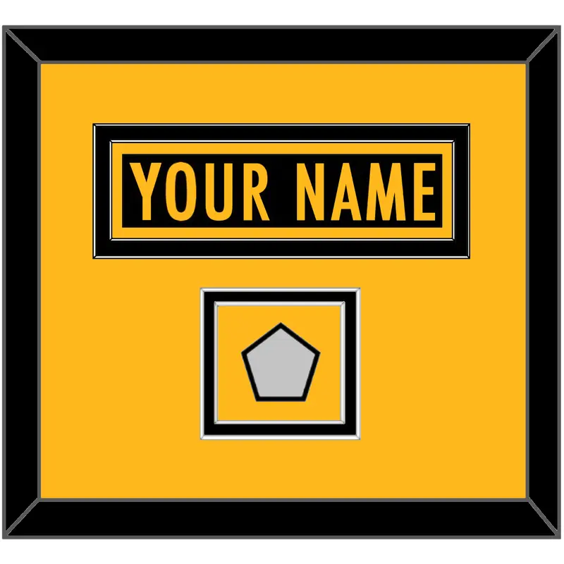 Pittsburgh Nameplate & Super Bowl Jersey Patch - Home Black - Double Mat 2
