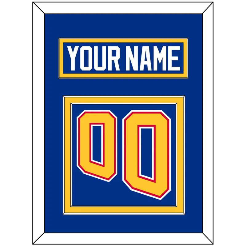 St. Louis Nameplate & Number (Back) - Road Blue (1995-1998) - Double Mat 2