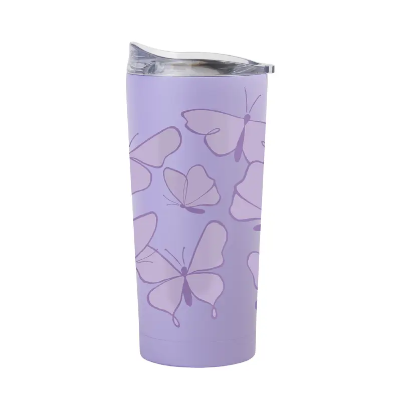Spring 20oz Tonal Repeating Butterfly Lavender Powder Coat Tumbler