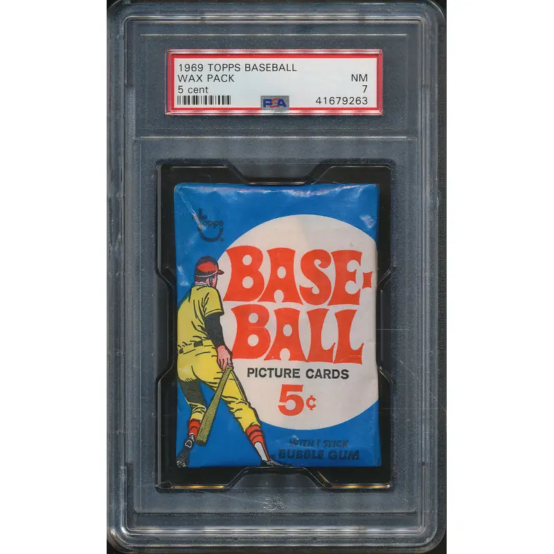 1969 Topps Baseball Unopened Wax Pack PSA 7