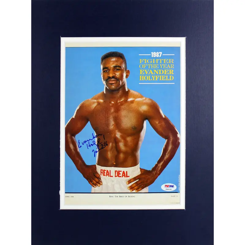 Evander Holyfield Authentic Signed Matted Magazine Page PSA/DNA #T89182