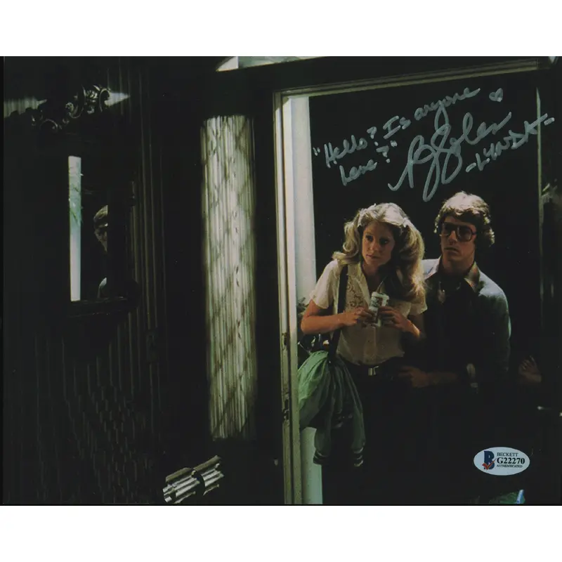 P.J. Soles Halloween Hello? Is anyone home?  Lynda Signed 8x10 Photo BAS #G22270