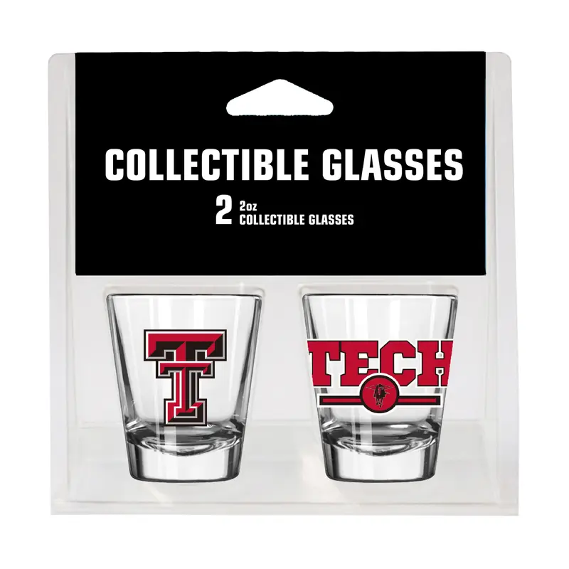 Texas Tech Campus Colors 2oz Letterman Shot Glass 2 Pack