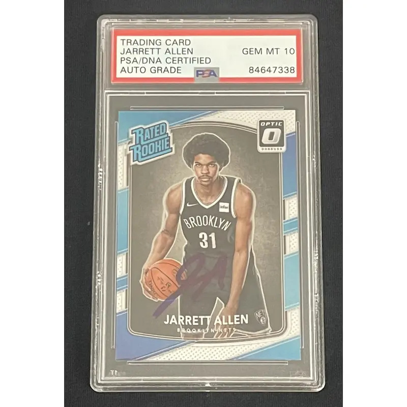 2017 Donruss Rated Rookie # 179 Jarrett Allen Signed Card AUTO 10 PSA Slabbed RC Nets